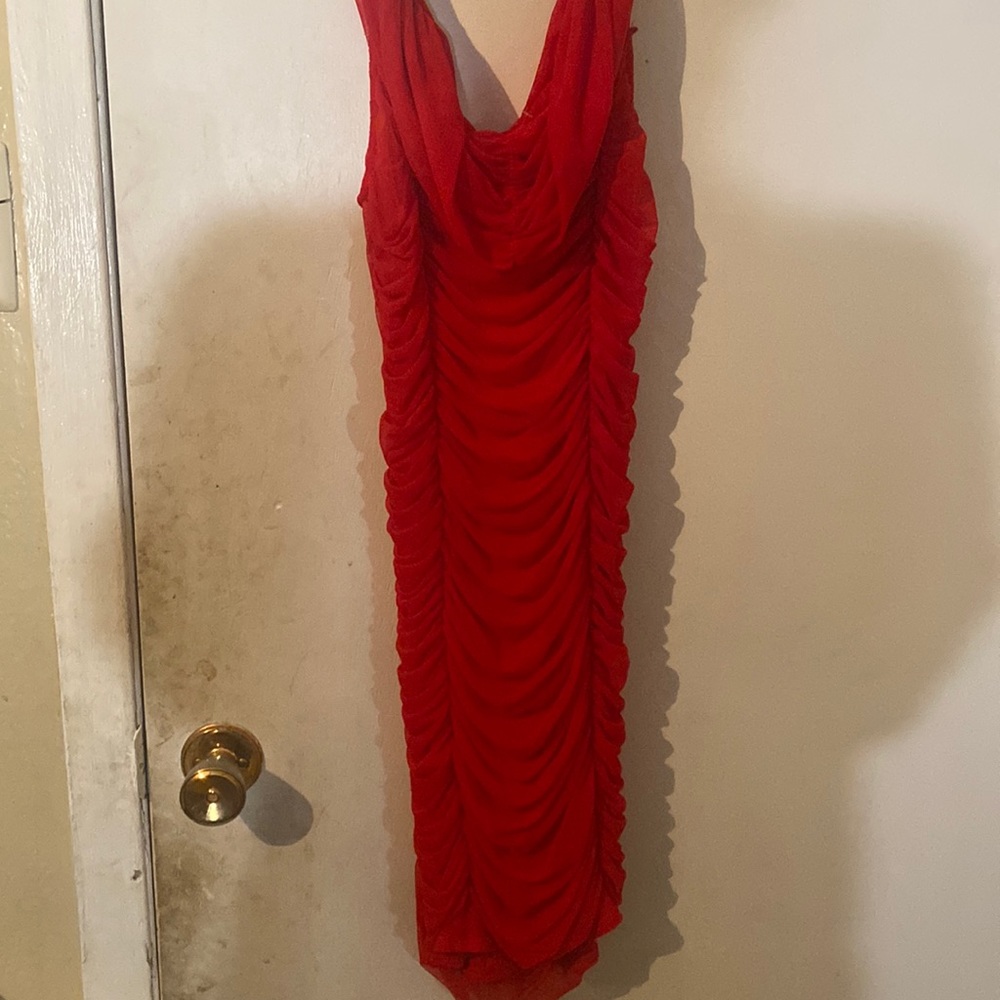 Red tight mini dress